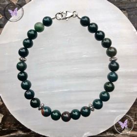 Bloodstone Bracelet With Sterling Silver